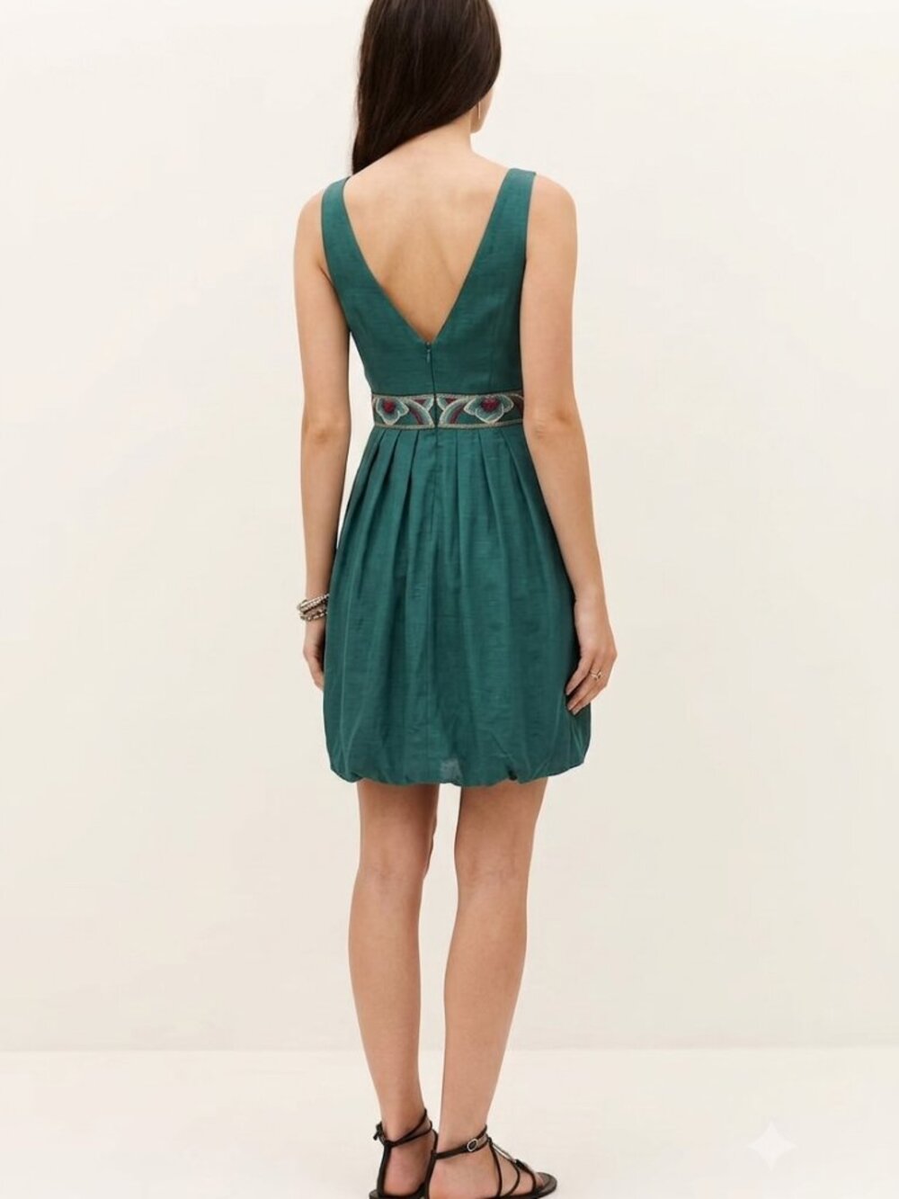 Nicole Miller silk and gold metallic bubble hem dress Size 12 - Picture 2 of 12